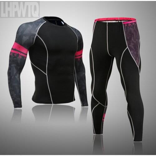 Quick Dry Mens Thermal underwear Sets Running Compression Sport Suits Basketball Tights Clothes Gym Fitness Jogging Sportswe