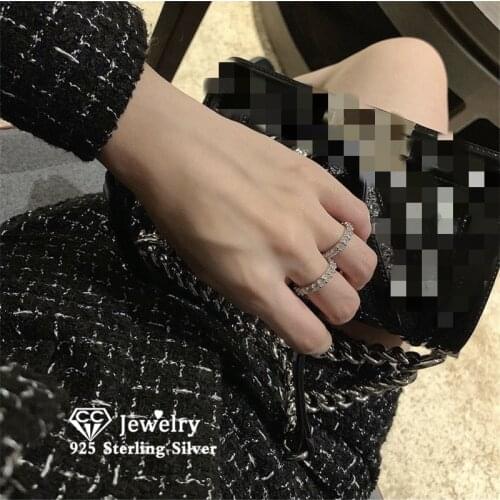 CC 925 Silver Wedding Rings For Women Cubic Zirconia Ring White Gold Plated Bridal Engagement Fine Jewelry Bijoux Femme CC1565