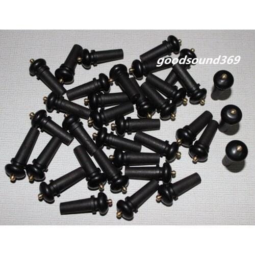 Violin part:20 pcs Strong ebony 4/4 violin endpins with copper dot decorate