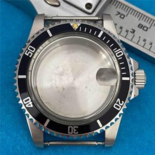 39.5MM Retro Magnifying Glass Watch Case Stainless Steel Watch Case Cover Shell for NH35 NH36 Mechanical Movement