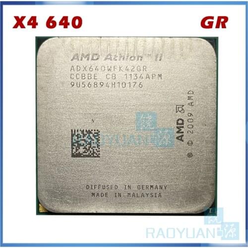 AMD Athlon II X4 640 3 GHz Quad-Core CPU Processor ADX640WFK42GR Socket AM3