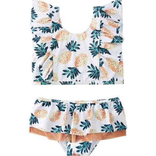 Toddler Kids Baby Girl Flower Ruffle Bikini Set Summer Cute Swimwear Tankini Swimsuit Bathing Suit Biquini Beachwear Baby Set