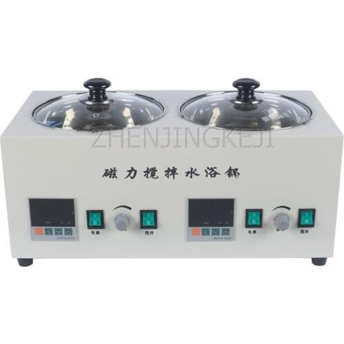 2 Holes Electro-thermal Constant Temperature Magnetic Stirring 220V Water Bath Oil bath Stainless Steel Laboratory Equipment