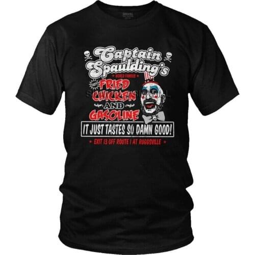 Captain Spaulding T-Shirts Men Novelty T Shirts Short Sleeve Horror Film House of 1000 Corpses Tshirt Cotton Tees Top Clothing