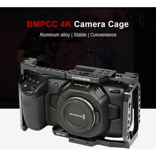 Viltrox Camera Cage for Blackmagic Pocket Cinema Camera BMPCC 4K Protective cage with 1/4'' 3/8'' Screw Hand Grip Follow Focus