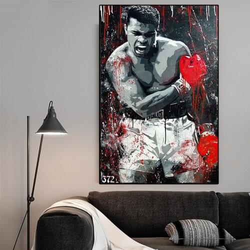 Muhammad Ali Canvas Paintings Boxer Champion Inspirational Poster Wall Art Print Picture for Bedroom Home Decoration Boys Gift
