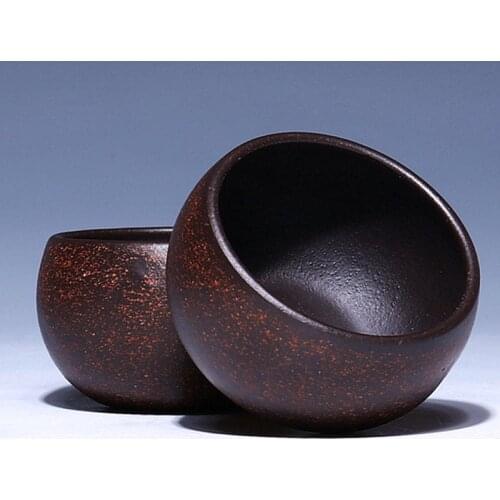 Ceramic Black Tea Cup Purple Clay Tea Coffee Water Cup Round Chess Kitchen Drinkware Home Decor Accessories