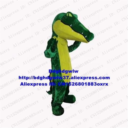 Green Crocodile Alligator Mascot Costume Adult Cartoon Character Professional Speziell Technical Stage Performance zx1257