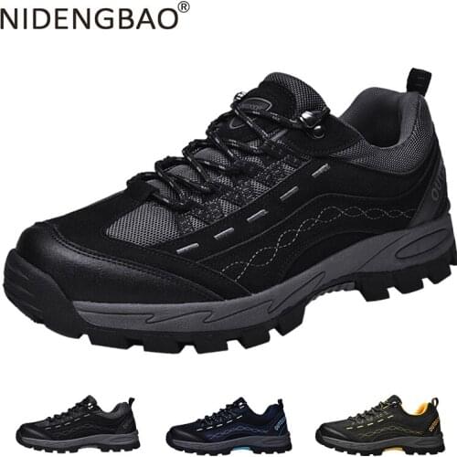 Men Sneakers Hiking Shoes Men Outdoor Jogging Trekking Sneakers Non-slip Wear-resistant Sports Hunting Shoes Large Size 39-46