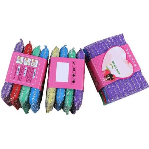 Kitchenware Dishwashing Sponge Fabrics Washcloth Scouring Pad Items Scrubber Gadgets Pots For Kitchen Home Cleaning Supplies