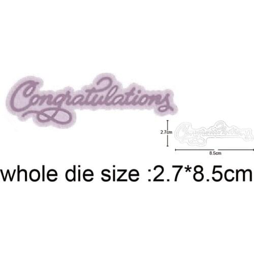 2020 New Metal Cutting Dies Word Congratulations Craft Dies Scrapbooking dies Album Cards Making Embossing Die Cut stencils dies