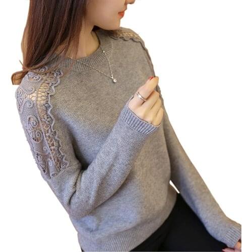 2020 New autumn womens Korean the hollow sweater Female head bat sleeves spring loose knitted sweater coat Womens tops