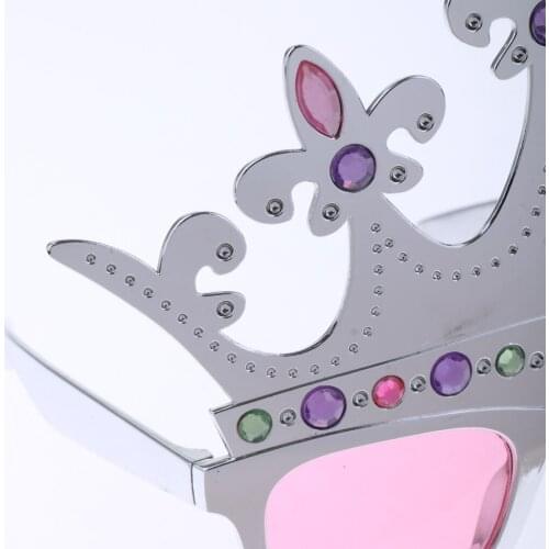 Birthday Party Glasses Jewels Silver Crown Plastic Fancy Dress Women Girls