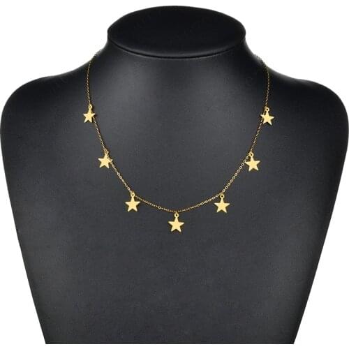 Stainless Steel Star Necklace for Women Pentagram Pattern Clavicle Chain 2020 New Style Chain Necklace Jewelry Wedding Gift