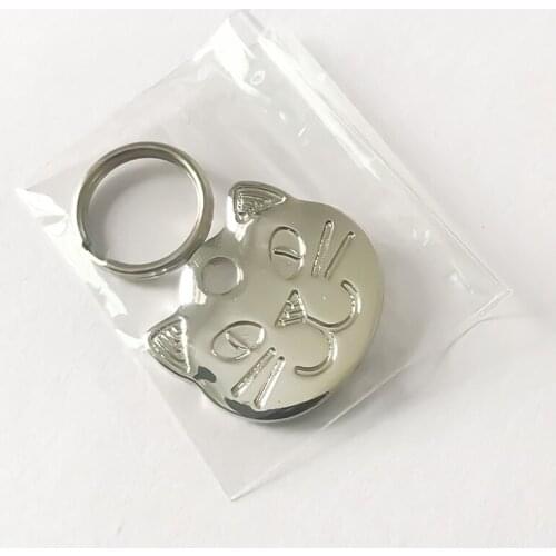 Cute Metal Pets Cat ID Name Tags Cat Collar Pendants Accessories Anti-lost Cute Cat Head Shape Pet ID Tag