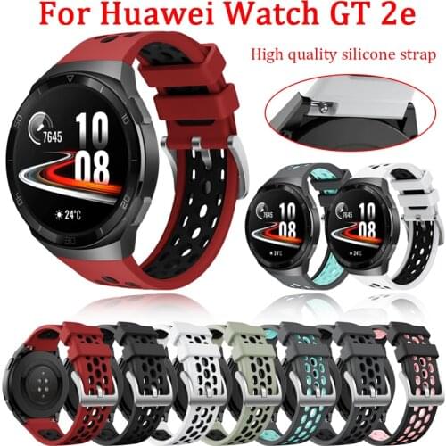 For HUAWEI WATCH GT 2e Silicone Watchband Strap replacement wristband 22mm bracelet Belt For Huawei Watch GT2e smart Accessories