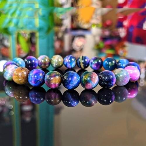 Romantic Starry Sky Bracelet for Man Woman Bohemia Boho Fashion Accessories Beads Bracelet Natural Stone Bracelet 10MM 8MM 2021