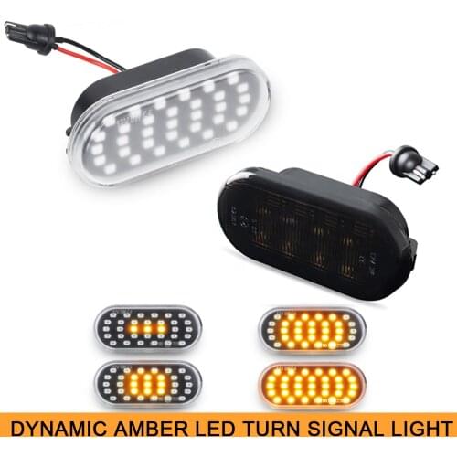 2x Dynamic Amber Turn Signal LED Light for VW Amarok Beetle Bora Caddy Fox Golf Jetta Lupo Passat Polo Vento Up Transporter T5