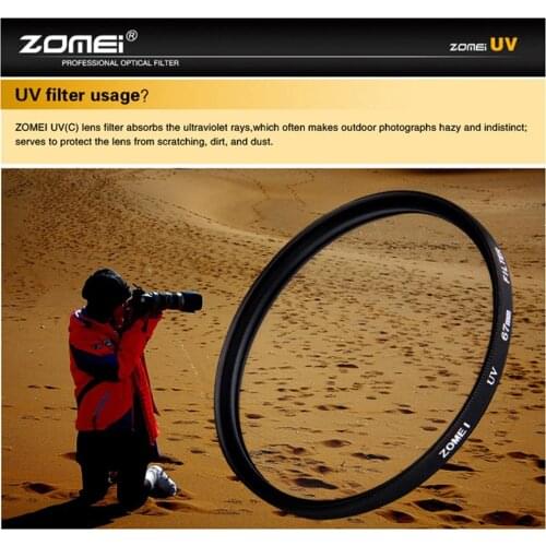 ZOMEI 40.5/49/52/55/58/62/67/72/77/82/86mm Ultra-Violet UV Filter Lens Protector for SLR DSLR camera