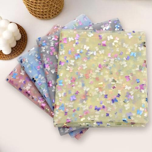 90*150cm Colorful Butterfly Gauze By The Yard Cloth Diy Sewing Supplies Clothes Dress Making Materials Festive Christmas Decor