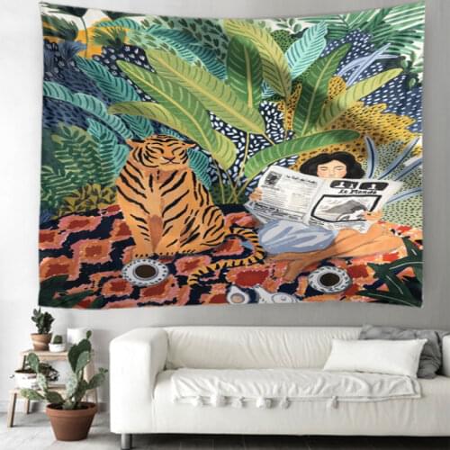 Leopard tapestry art deco blanket curtains hanging at home bedroom living room decoration polyester hippie