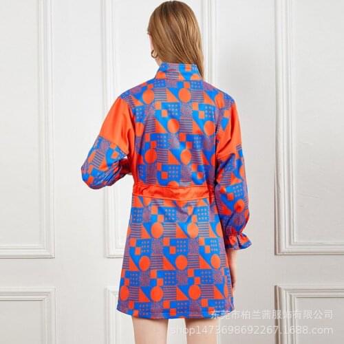 Jacket Dress For Women Runway Designer Print Highstreet Fashion Zipper Streetwear Spring Autumn Winter Long Sleeve Lady Clothes