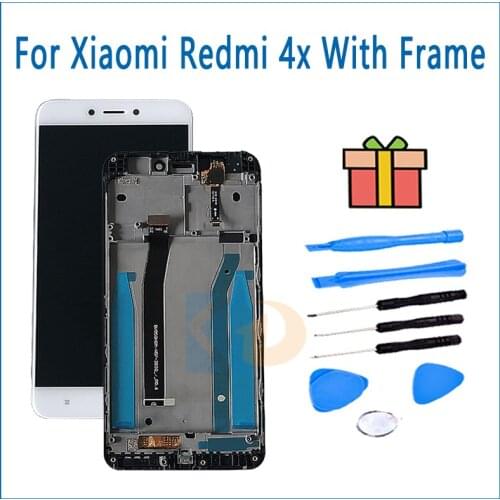 New For Xiaomi Redmi 4X LCD Display Touch Screen Digitizer Assembly Replacement Part With Frame + Tools Free shipping