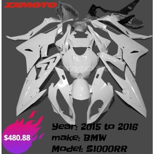 ZXMT Motorcycle Panel Plastics Bodywork Complete Full Fairing Body Kit Set Fit For BMW S1000RR 2015-2016 15 16 Unpainted white