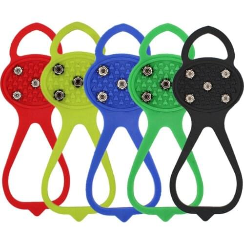 Universal NonSlip Gripper Spikes 1Pair 5Teeth Crampons Ice Gripper Spike Grips Cleats for Snow Studs Shoes Climbing Hiking Cover