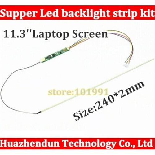 1pcs New 240mm Adjustable brightness led backlight strip kit,Update 11.3inch laptop ccfl lcd to led panel screen
