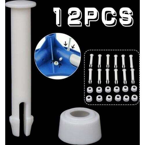 12pcs Swimming Pool Connecting Pins Parts Plastic Poll Joint Pins Seals Accessries White Plastic Pool Connection Pins and Lid