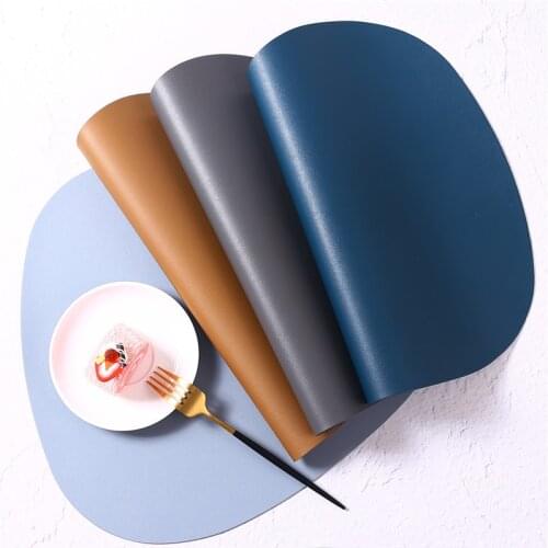 2/4/6 Set PU Leather Placemats for Table Mat Waterproof Non-Slip Coaster Set Cup Wine Tableware Pad Napkin for Kitchen