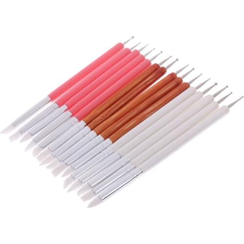 5pcs/Set Silicone Modelling Art Shaper Tools Stainless steel Two Head Sculpting Polymer+Soft Pottery Clay Tool