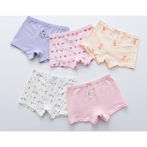 5Pcs/lot Girls Cotton Boxer Briefs Girl Panties Girls Boxer Shorts Childrens Panties Kids Underwear For 2-14 Years GU264