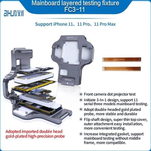 AIXUN -FC3-11 Double-Headed Gold Plated High Precise Probe Motherboard Layered Testing Fixture Tools For iPhone 11/11Pro/Pro Max