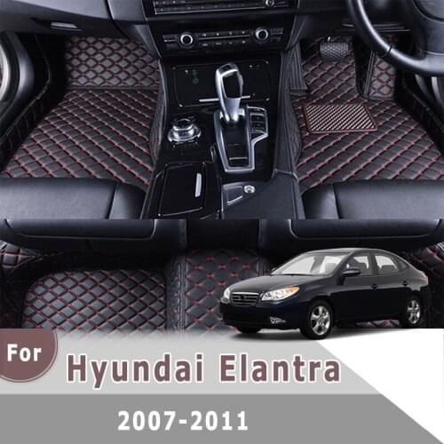 RHD Carpets For Hyundai Elantra 2011 2010 2009 2008 2007 Car Floor Mats Auto Interior Accessories Parts Artificial Leather Rugs
