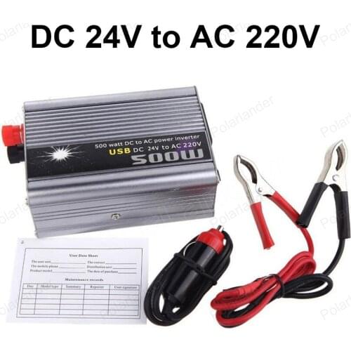 Car Power tansformer 500W DC 24V to AC 220V 5V Output USB charger Modified Sine Wave car styling