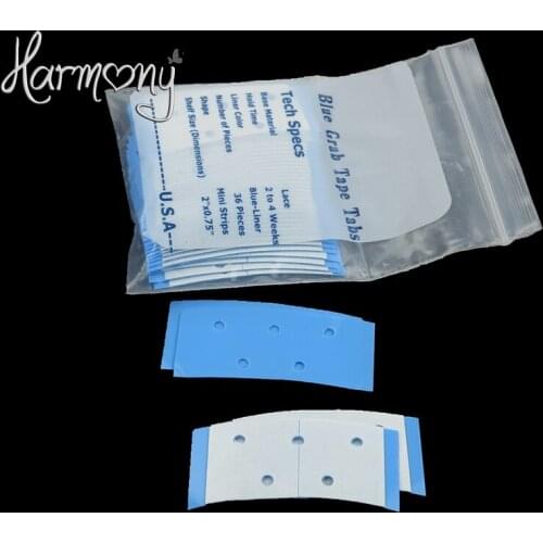 Free shipping!36pcs Hold 2-4 Weeks Walkers Mini Strips Blue Lace Grab Tape Tabs Doube Sided Super Hair Tape for Lace Wigs Toupee