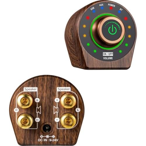 Free Shipping Mini Bluetooth Amplifier High Fidelity High Power 2.0 Channel 100W Home Audio Class D Digital Amplifier Wood Grain