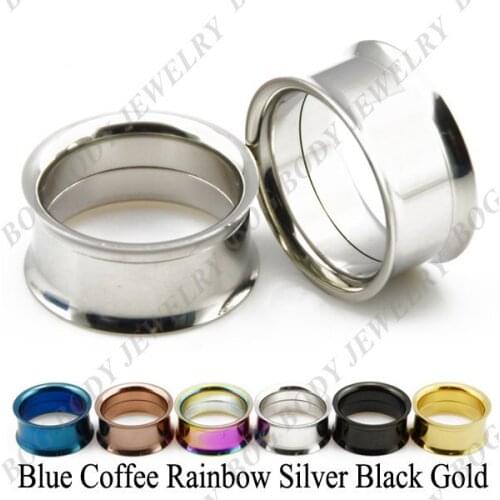 BOG- High Polished Surgical Steel Double Flared Internally Threaded Ear Expander Earlets Gauges Tunnels Kit 12 Pairs/Kit