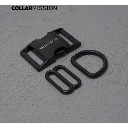 25mm Black Engraving Buckle (Metal Buckle+ Adjust Buckle+ D Ring) For Backpack Webbing Accessory DIY Handmade Pet Collar
