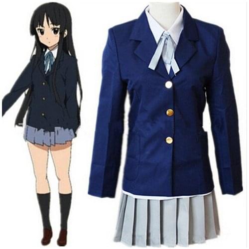 Hot Anime K-on Cosplay Akiyama Mio Halloween uniform Costumes For Women