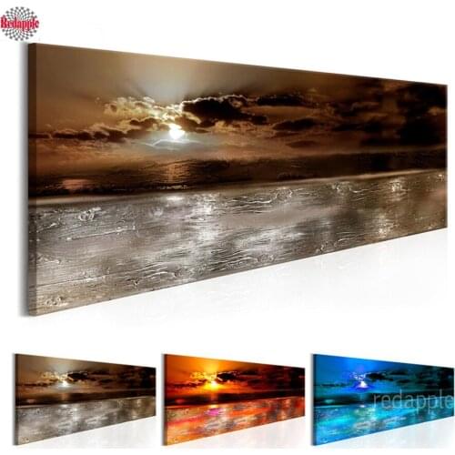 Large diamond embroidery sea beach diy Diamond Painting Cross Stitch sunset sunrise view Diamond Mosaic 5d rhinestone decoration