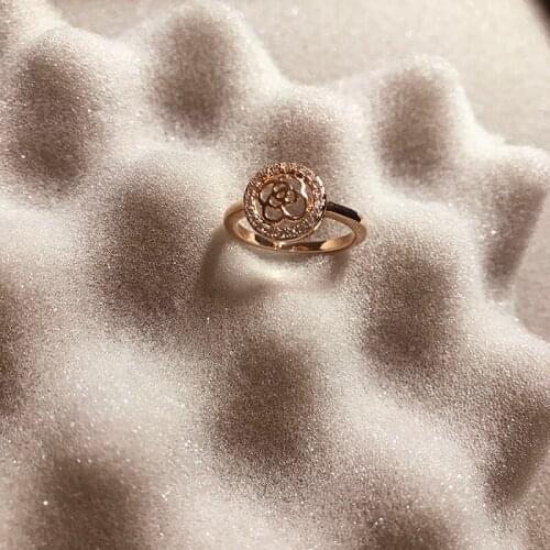 Korean fashion rose gold color flower ring for women/ladies rings/wholesale