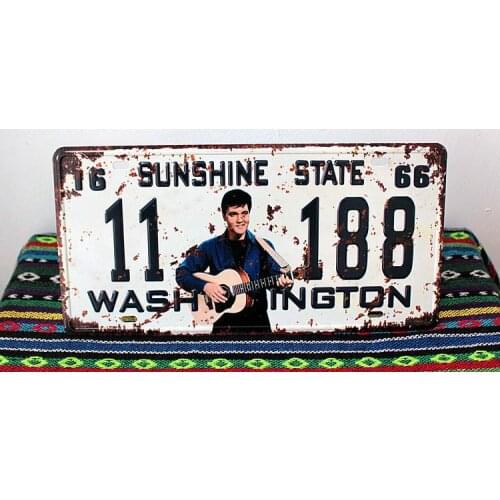 50pcs/lot Metal Sign shabby chic Wholesale Metal Elvis Presley Signs Art wall decor House Bar Cafe Retro License Plates iron pai