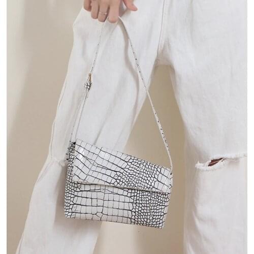 Fashion Crocodile Pattern Solid Color PU Leather Crossbody Bags For Women 2020 Summer Lady Shoulder Handbags Female Simple Totes