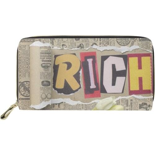 Fashion Wallet Women Retro Design Zip Around Ladies Purses Travel Long Clutch Wallet for Girls Money Bag Card Holder Coin Purse