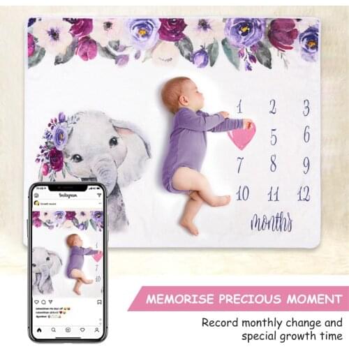 Cartoon Pattern Infant Baby Milestone Photo Props Background Blankets Backdrop Cloth Calendar Bebe Boy Girl Photo Accessories