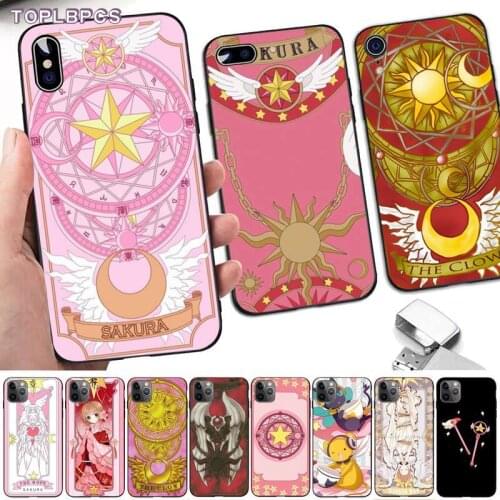 TOPLBPCS Card Captor Sakura Soft Phone Case Capa for iPhone 8 7 6 6S Plus X 5S SE 2020 XR 11 12 pro XS MAX