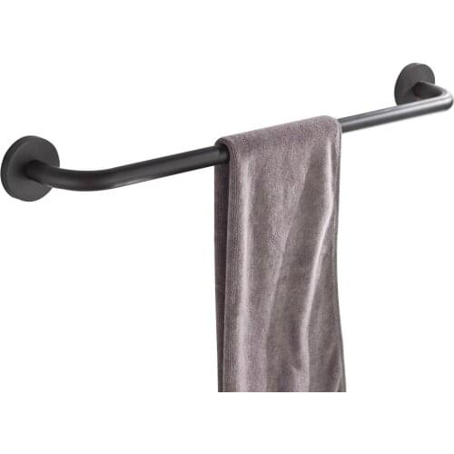 Leyden Blackened Stainless Steel Wall Mounted Bathroom Single Towel Bar Antirust Towel Holder Towel Rack Bathroom Accessories